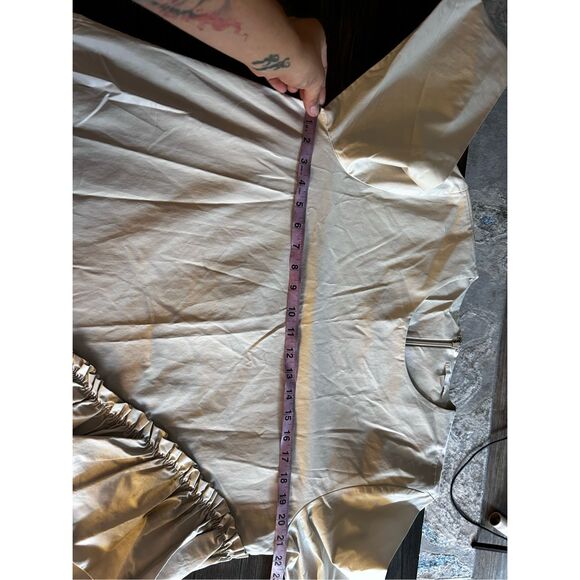 Cos Ruffle Asymmetrical Tunic Top Size 12 Victorian Neutral Elevated Basics - Picture 13 of 14